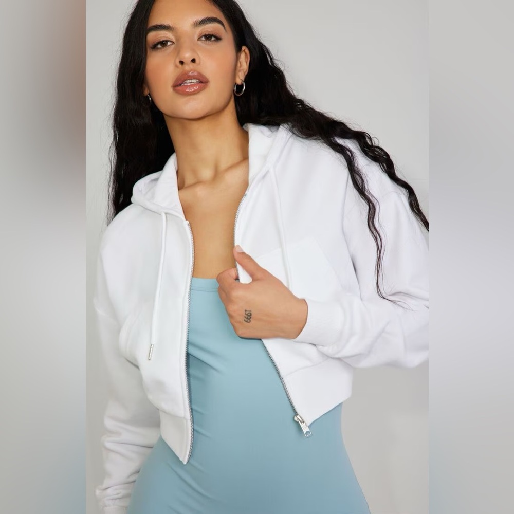 Garage White Zip-Up Hoodie